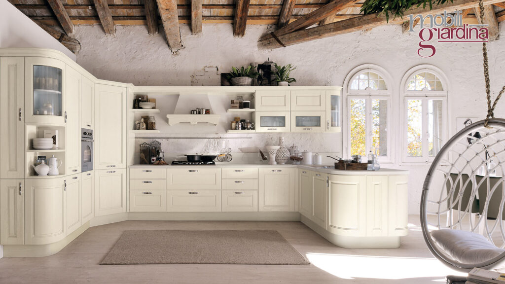 cucina agnese con sportelli legno bianco