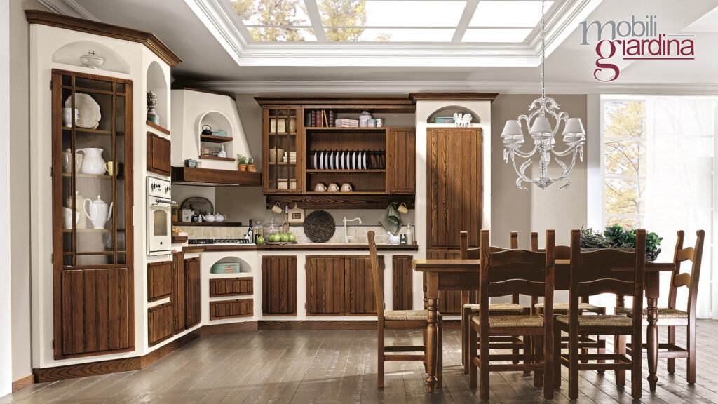 cucina elena con sportelli in legno scuro