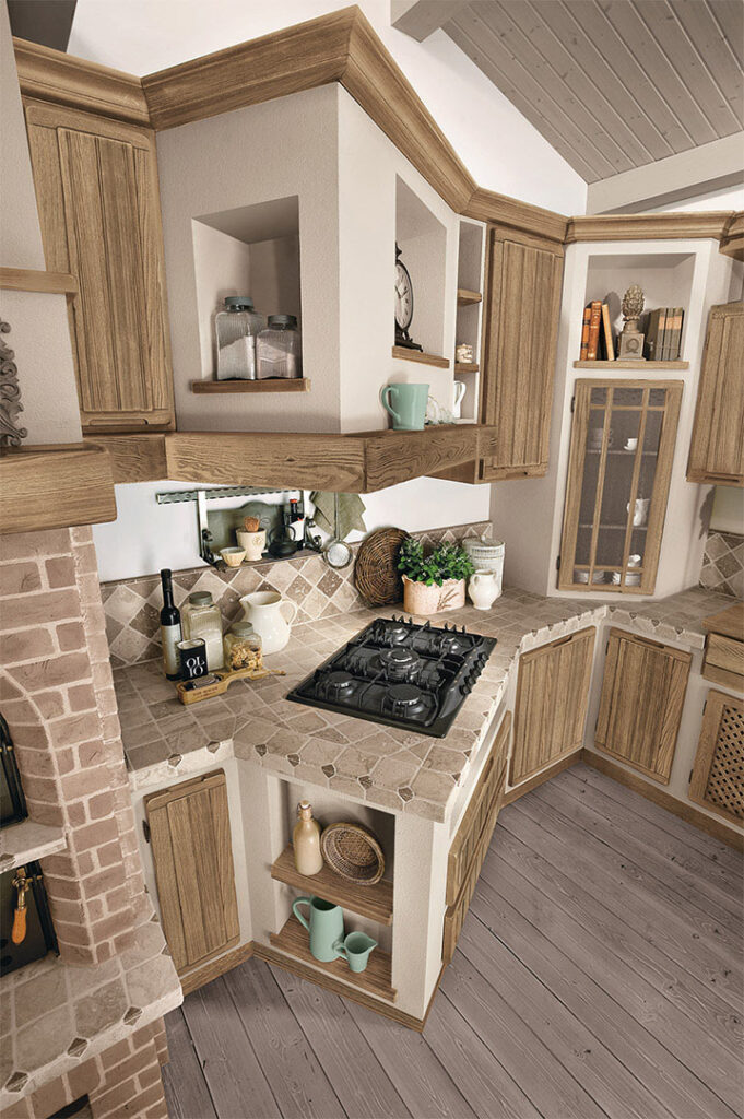 cucina elena piano con mattonelle